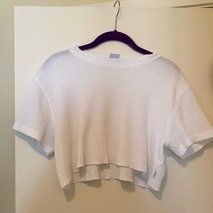 Aritzia TNA waffle cropped tee